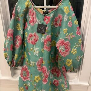 Arianne Elmy Floral Dress in Green and Pink